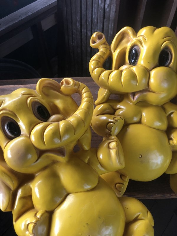 画像7: 70s Vintage Homco Wall Deco Yellow Elephant  (R795)
