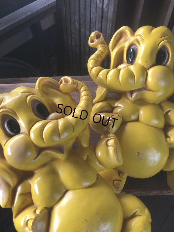 画像7: 70s Vintage Homco Wall Deco Yellow Elephant  (R795)