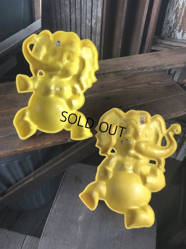 画像2: 70s Vintage Homco Wall Deco Yellow Elephant  (R795)