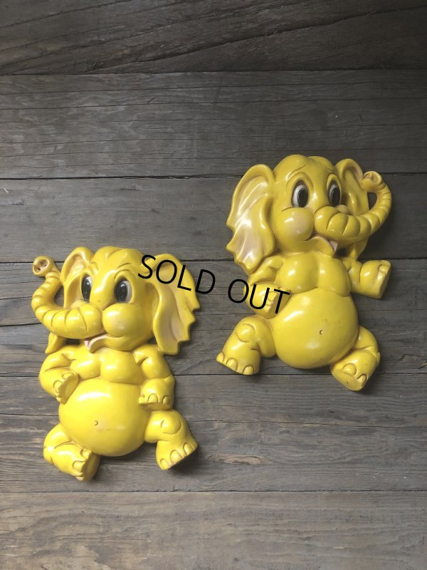 画像15: 70s Vintage Homco Wall Deco Yellow Elephant  (R795)