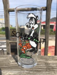 70s Vintage Pepsi Glass Daffy Duck & Pepe Le Pew (R795)