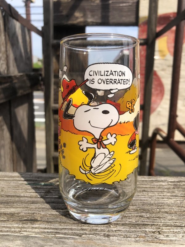 画像1: 80s Vintage McDonald's Camp Snoopy Collection Glass (R778)