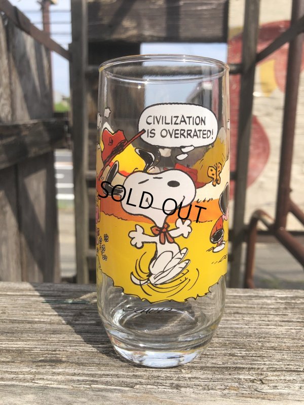 画像1: 80s Vintage McDonald's Camp Snoopy Collection Glass (R778)
