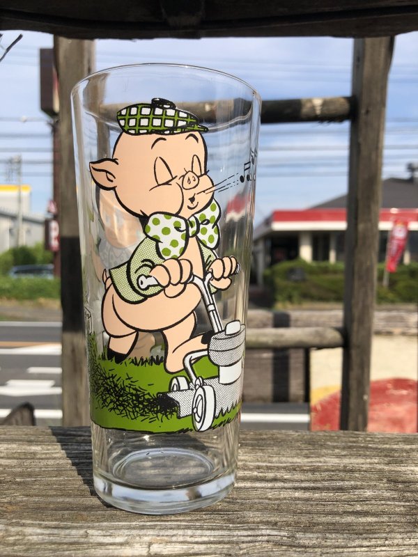 画像1: 70s Vintage Pepsi Glass Porky Pig & Petunia Pig (R794)