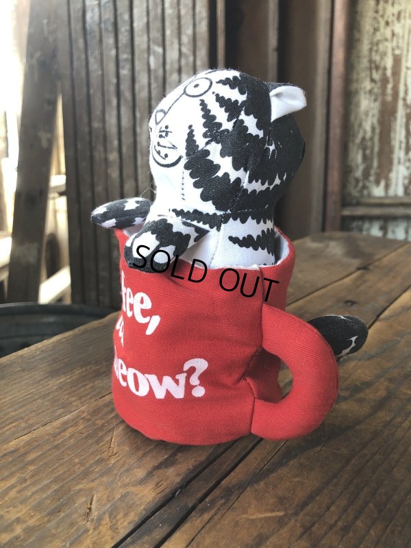 画像10: 80s Applaus B. Kliban Cat Coffee Tea or Meow? Stuffed Toy Plush (R806)