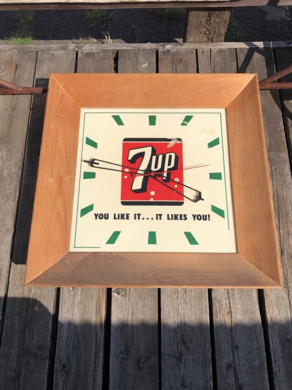 画像14: 【店舗引き取り限定】 〜60s Vintage 7UP Advertising Store Display Lighted Clock Sign 77x77cm Huge !!! (R811)