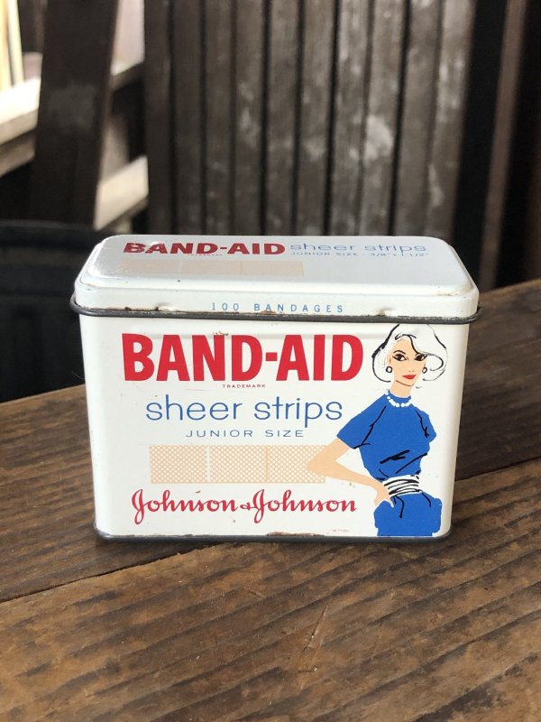 画像1: Vintage Johnson & Johnso Band-Aid Can sheer strips (R819)
