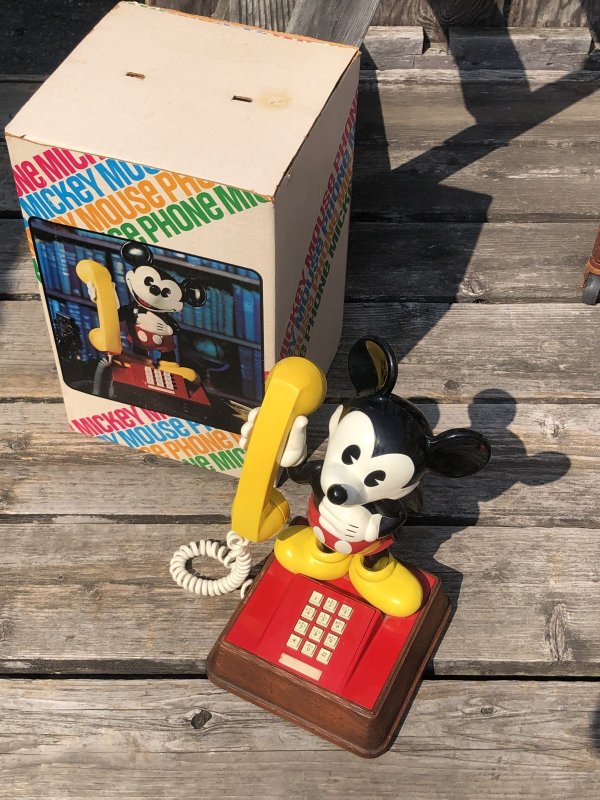 画像15: 70s Vintage Disney Mickey Mouse Telephone w/box (R824)