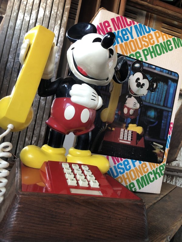 画像12: 70s Vintage Disney Mickey Mouse Telephone w/box (R824)