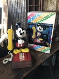 70s Vintage Disney Mickey Mouse Telephone w/box (R824)