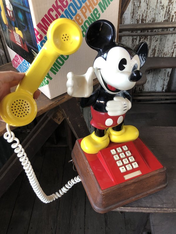 画像10: 70s Vintage Disney Mickey Mouse Telephone w/box (R824)