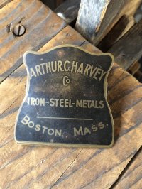 Vintage Brass Advertising Paper Clip ARTHUR C HARVEY Co (R833)
