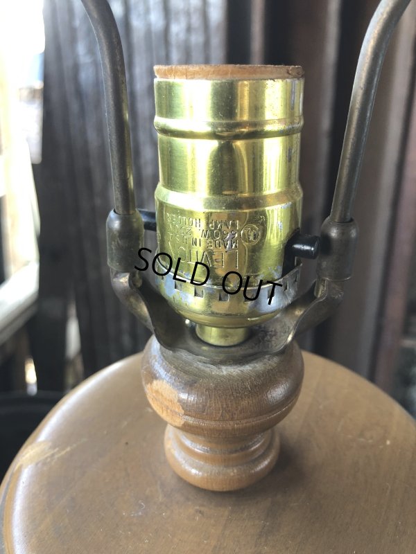 画像7: Vintage Wood Base Milk Glass Table Lamp (R832)