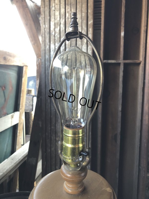 画像5: Vintage Wood Base Milk Glass Table Lamp (R832)