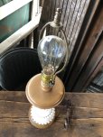 画像4: Vintage Wood Base Milk Glass Table Lamp (R832)