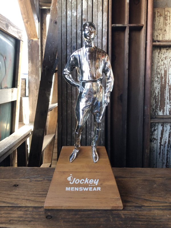 画像1: 50s Vintage JOCKEY MensWear Advertising Store Display Countertop Statue Trophy (R839)