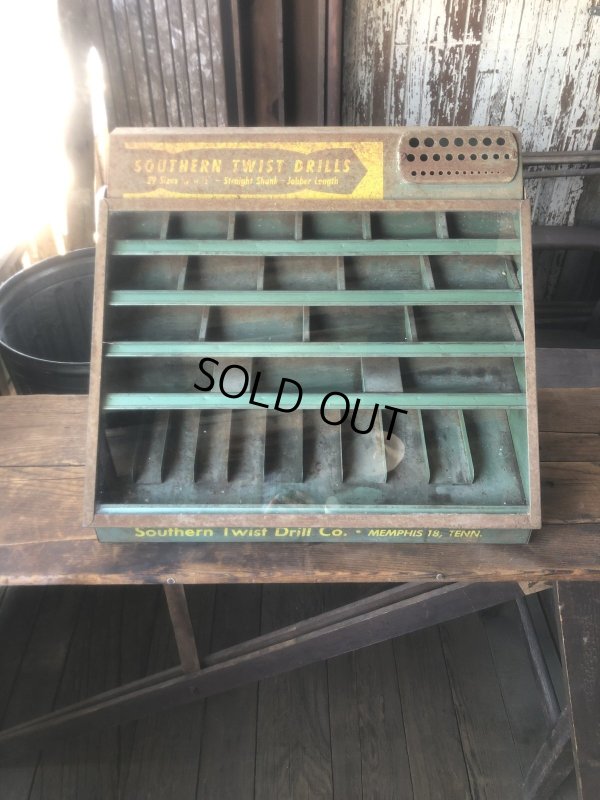 画像1: Vintage Southern Twist Drill Co. Advertising Hardware Store Display Cabinet (R840)