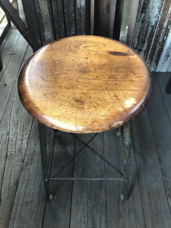 画像17: Vintage Industrial Stool Chair 3228 (R846)