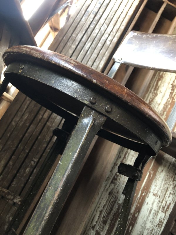 画像12: Vintage Industrial Stool Chair 3228 (R846)