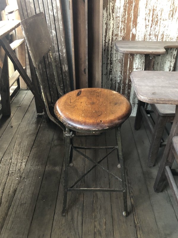 画像4: Vintage Industrial Stool Chair 3228 (R846)