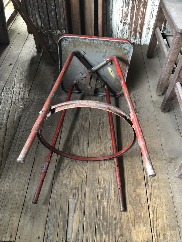 画像7: Vintage Industrial Metal High Stools Chair (R848)