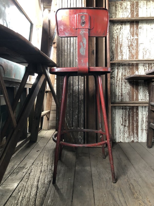 画像4: Vintage Industrial Metal High Stools Chair (R848)
