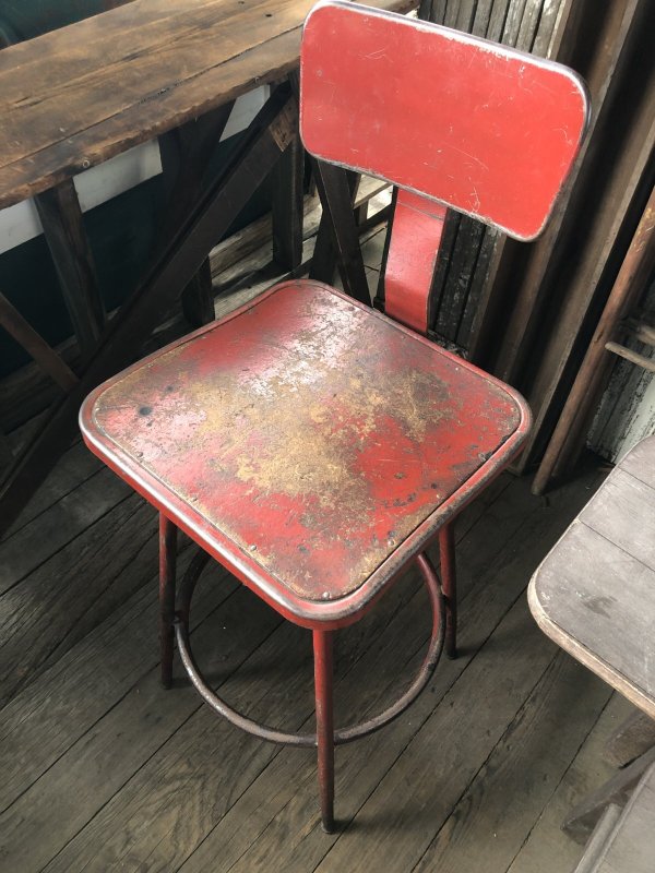 画像14: Vintage Industrial Metal High Stools Chair (R848)