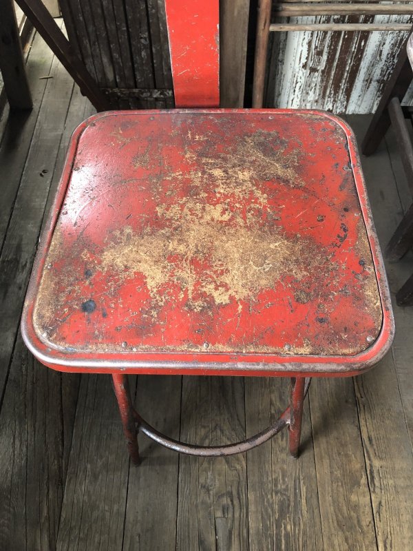 画像15: Vintage Industrial Metal High Stools Chair (R848)