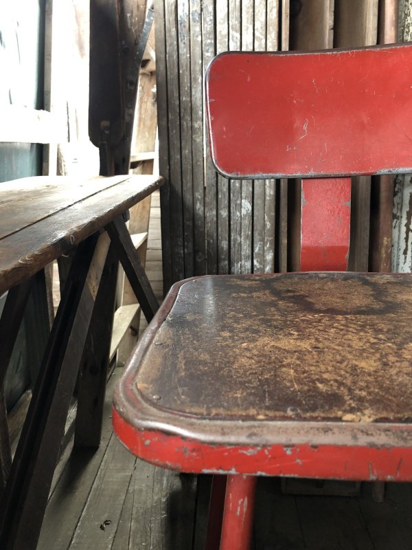 画像14: Vintage Industrial Metal High Stools Chair (R847)