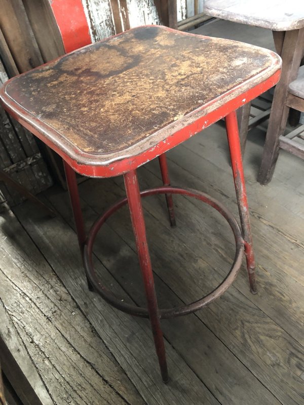 画像11: Vintage Industrial Metal High Stools Chair (R847)