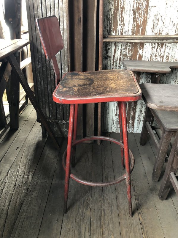 画像5: Vintage Industrial Metal High Stools Chair (R847)