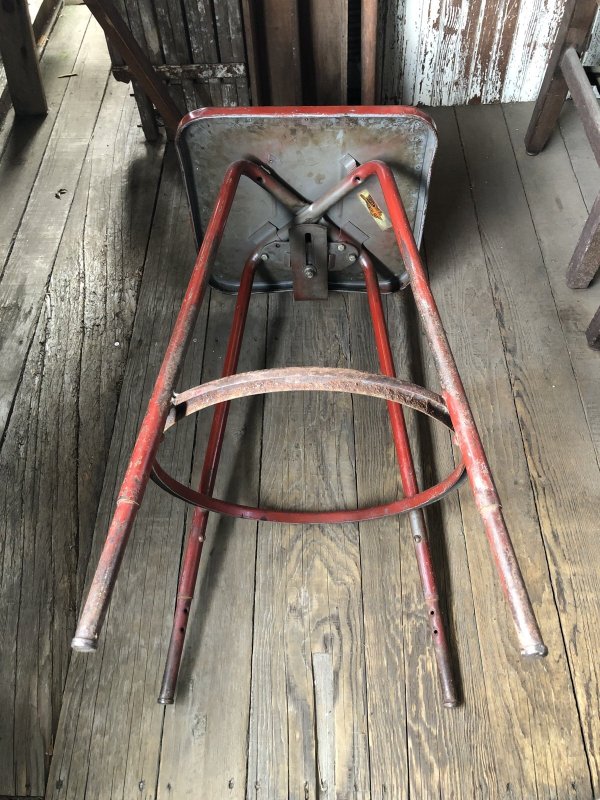 画像6: Vintage Industrial Metal High Stools Chair (R847)