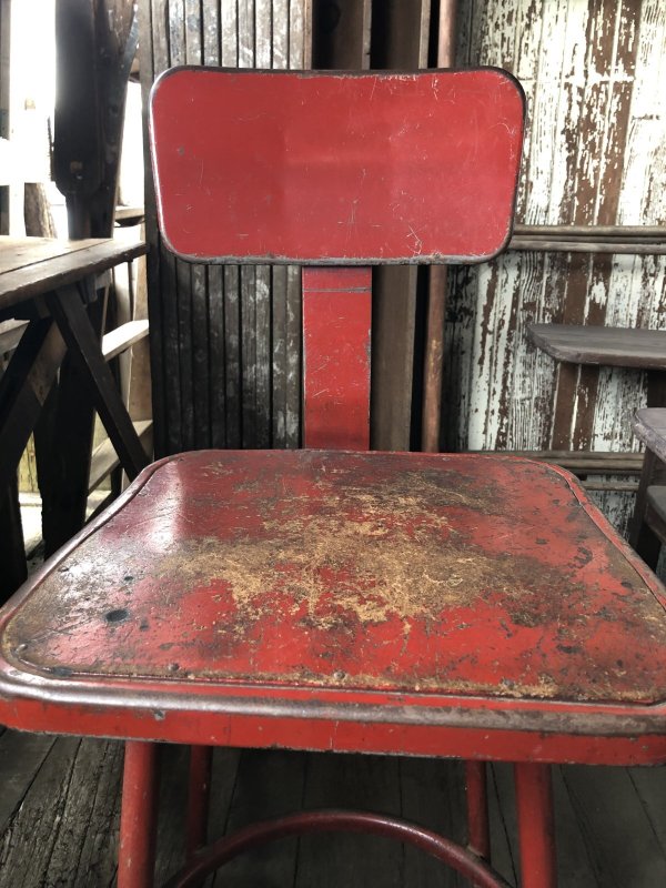 画像16: Vintage Industrial Metal High Stools Chair (R848)