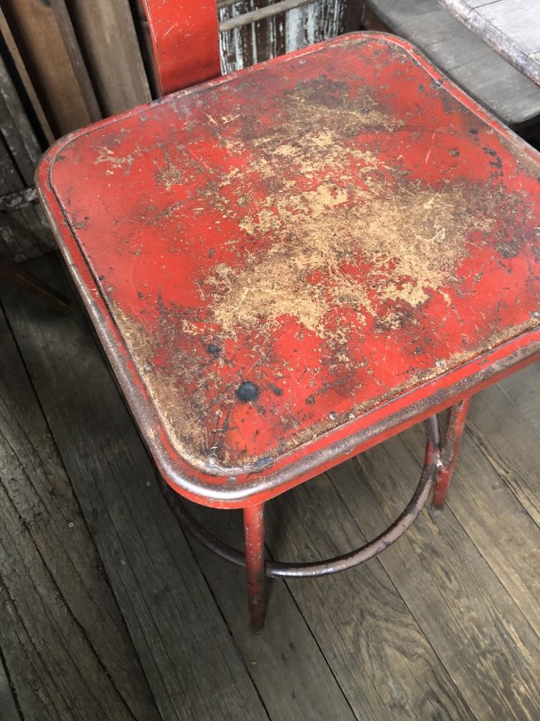 画像13: Vintage Industrial Metal High Stools Chair (R848)