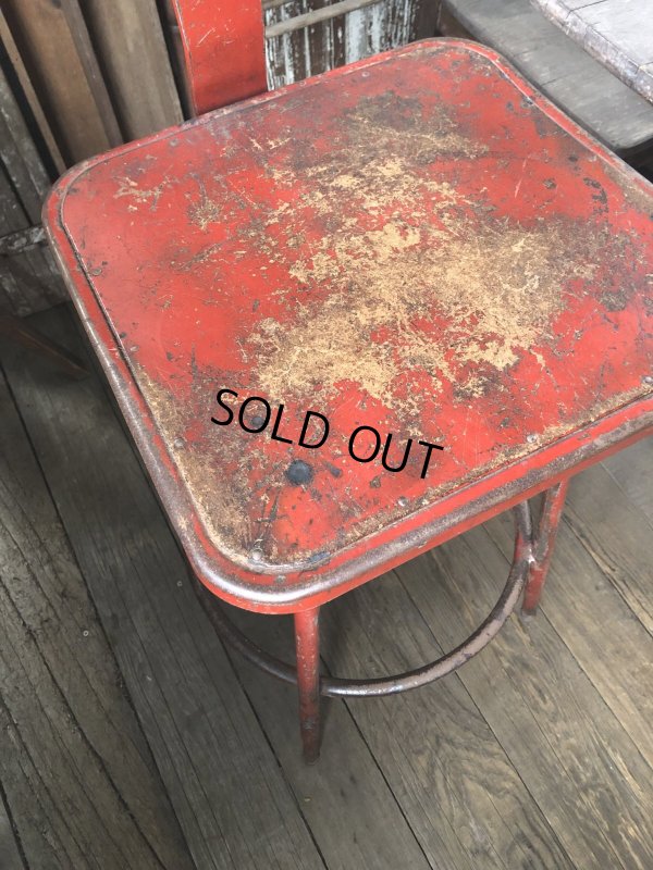 画像13: Vintage Industrial Metal High Stools Chair (R848)