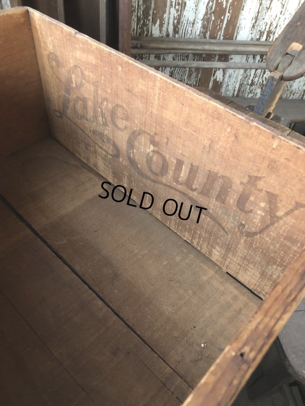 画像2: Vintage Wood Box Green Circle Mendocio Country Mountain Pears (R852)