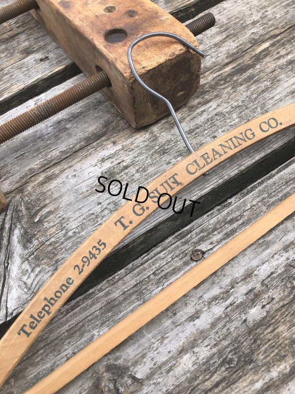 画像3: Vintage USA Advertising Wood Hanger T.G. SUIT CLEANING CO. (R859)