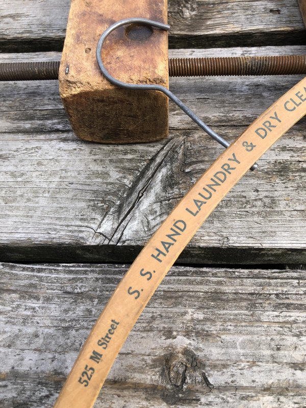 画像3: Vintage USA Advertising Wood Hanger S.S HAND LAUNDRY & DRY CLEANERS (R865)