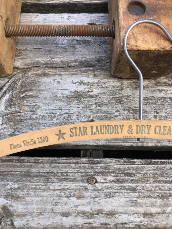 画像3: Vintage USA Advertising Wood Hanger STAR LAUNDRY & DRY LAUNDRY & DRY CLEANING (R867)