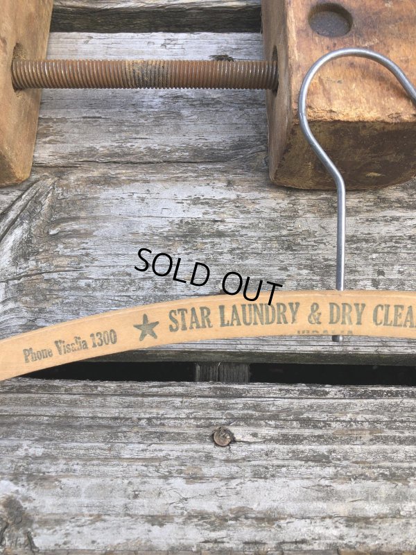 画像3: Vintage USA Advertising Wood Hanger STAR LAUNDRY & DRY LAUNDRY & DRY CLEANING (R867)
