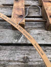 Vintage USA Advertising Wood Hanger S.S HAND LAUNDRY & DRY CLEANERS (R865)