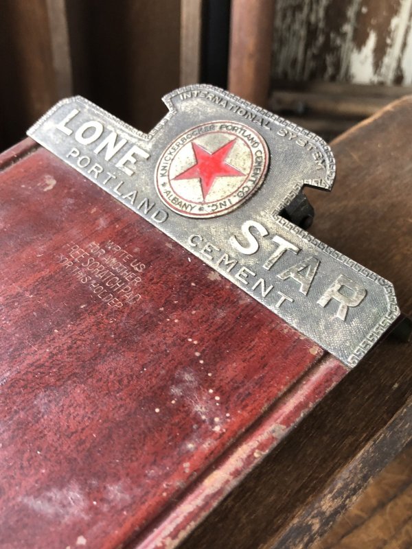 画像4: Antique Lone Star Knickerbocker Portland Cement Company Advertising Scratch Pad Clipboard (R889)