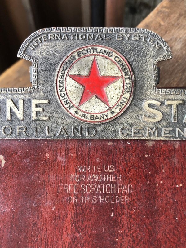 画像3: Antique Lone Star Knickerbocker Portland Cement Company Advertising Scratch Pad Clipboard (R889)