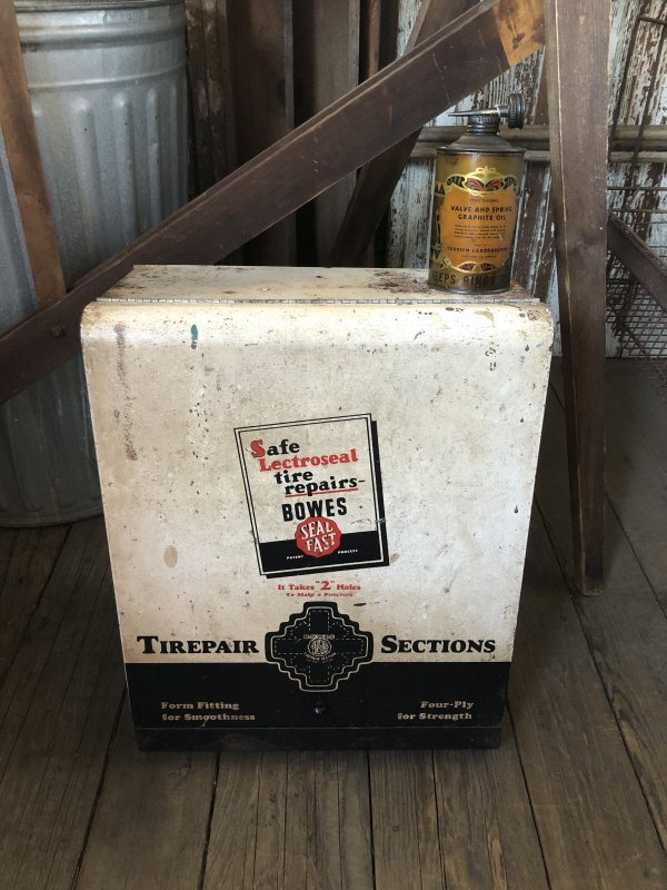 画像1: 50s Vintage BOWES SEAL FAST Tire Repair Service Station Display Cabinet (R903)