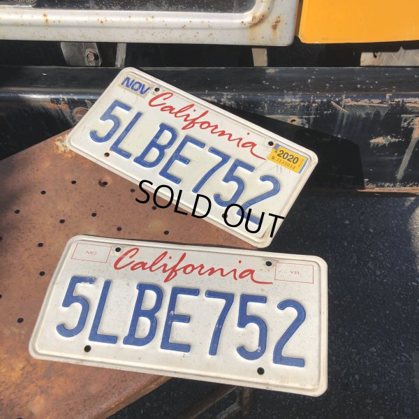画像1: Original USA California License Plate 5LBE752 SET (R908)