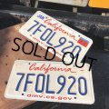 Original USA California License Plate 7FOL920 SET (R909)