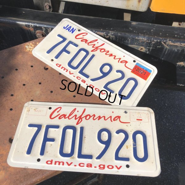 画像1: Original USA California License Plate 7FOL920 SET (R909)
