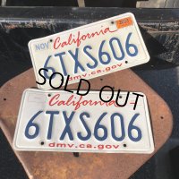 Original USA California License Plate 6TXS606 SET (R913)