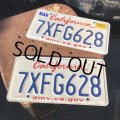 Original USA California License Plate 7XFG628 SET (R911)