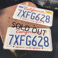 Original USA California License Plate 7XFG628 SET (R911)